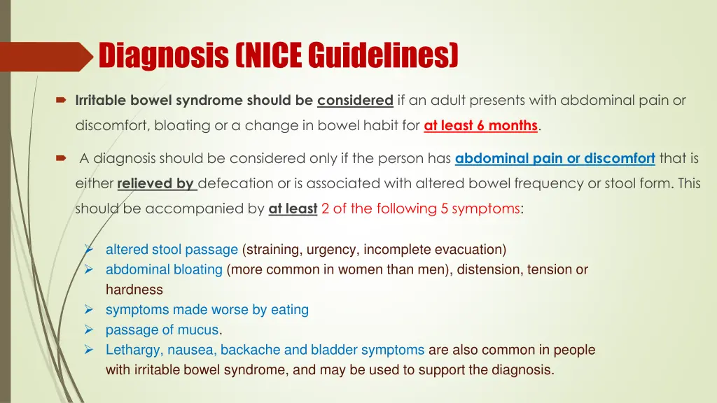 diagnosis nice guidelines