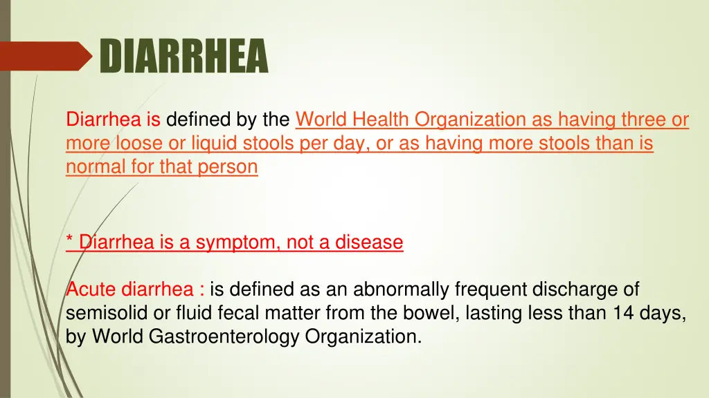 diarrhea