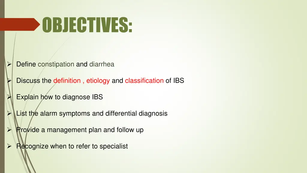 objectives