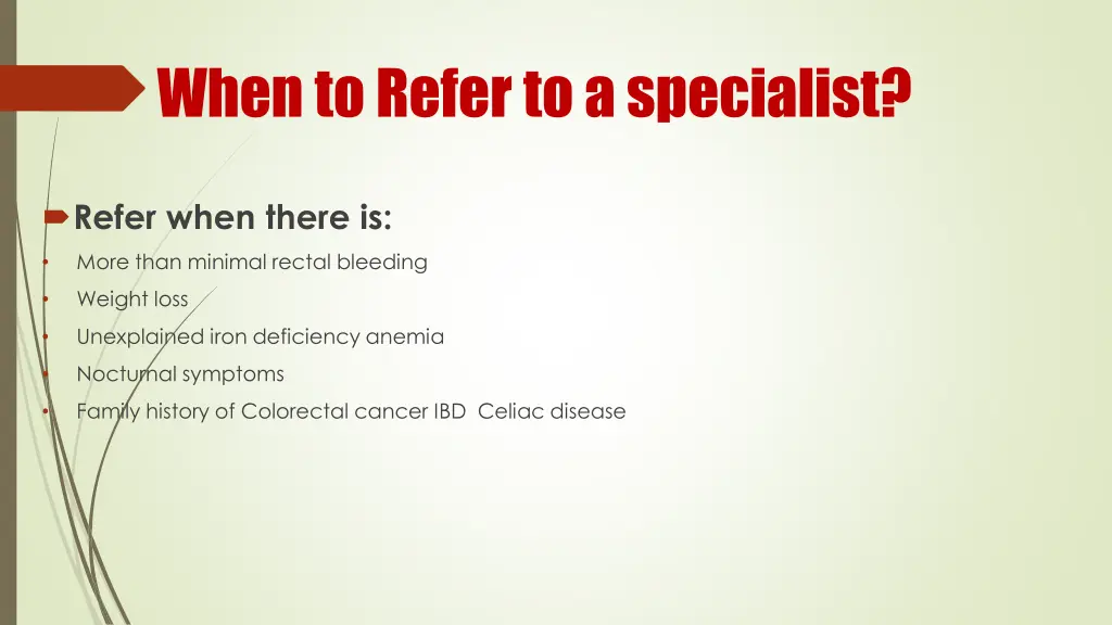 when to refer to a specialist