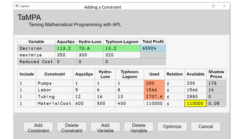 adding a constraint