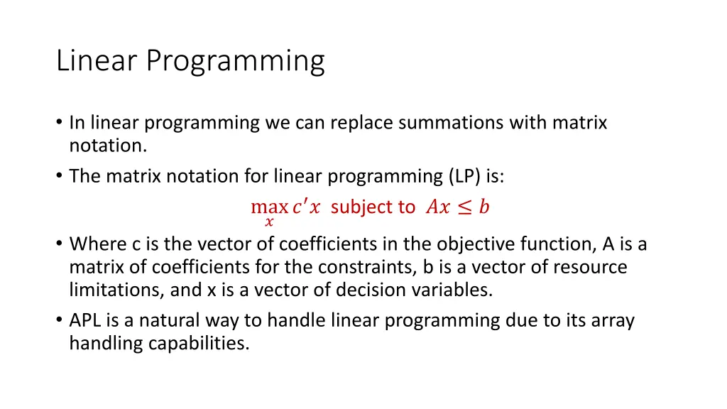 linear programming