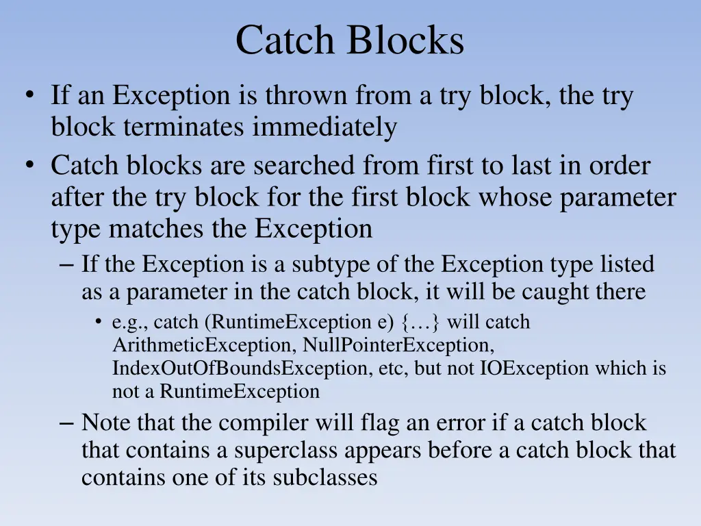 catch blocks