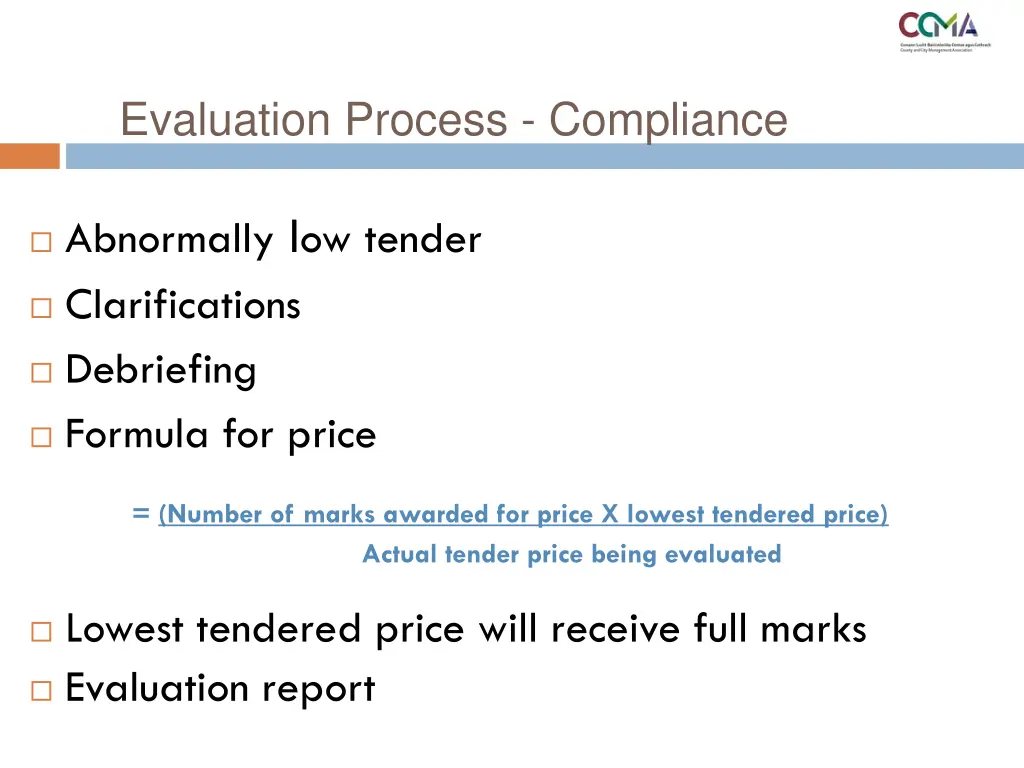 evaluation process compliance