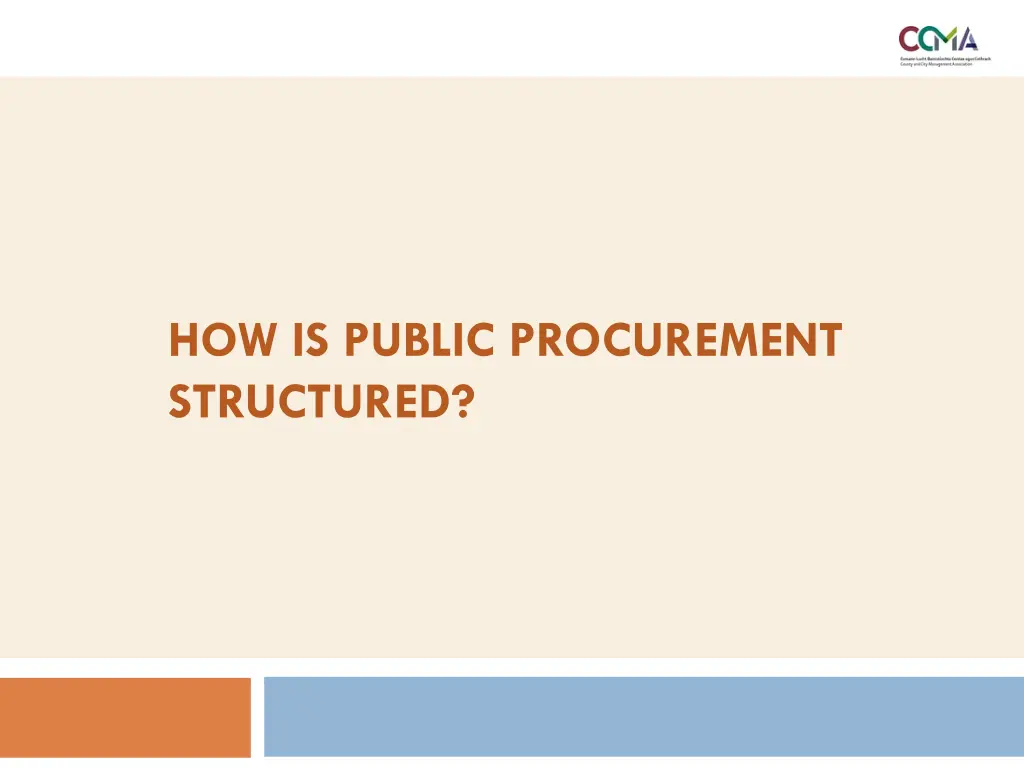 how is public procurement structured