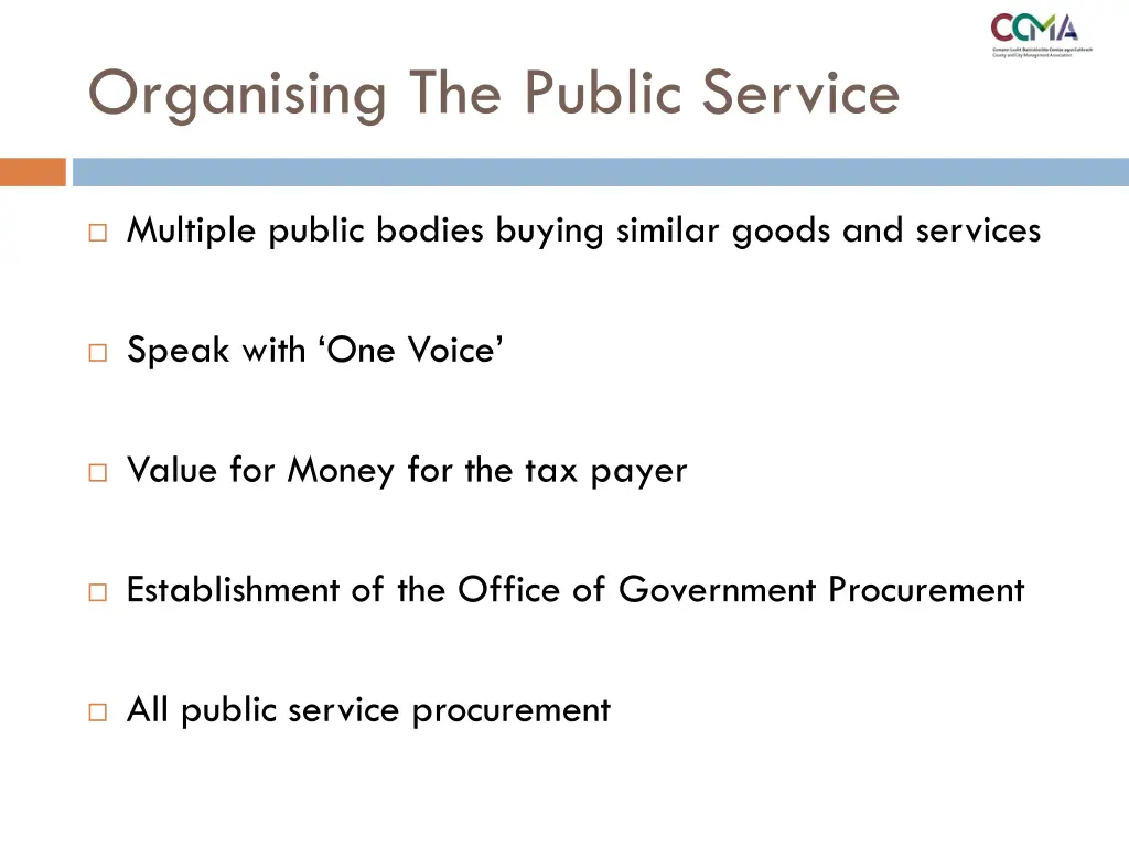 organising the public service