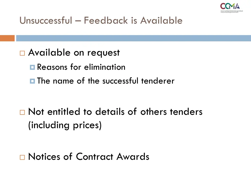 unsuccessful feedback is available