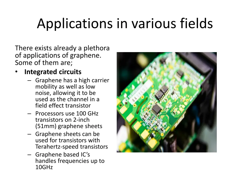 applications in various fields