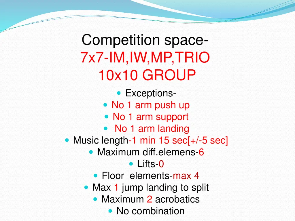 competition space 7x7 im iw mp trio 10x10 group