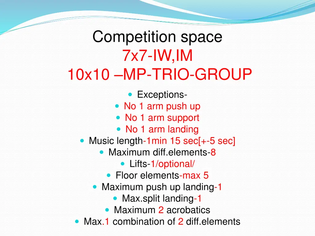 competition space 7x7 iw im 10x10 mp trio group