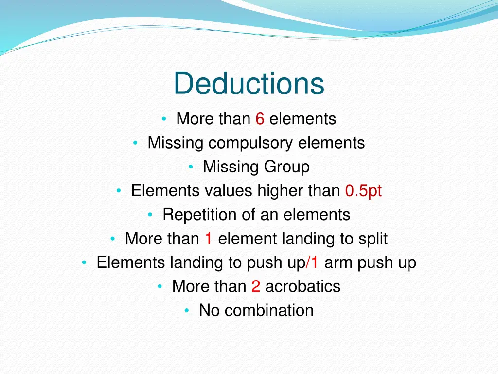 deductions more than 6 elements missing