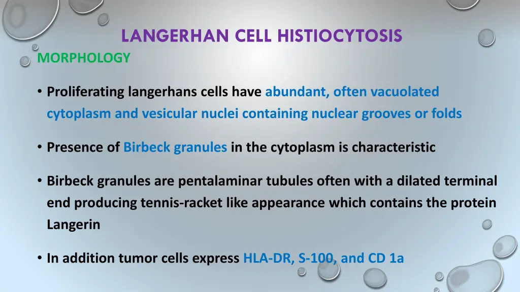 langerhan cell histiocytosis morphology