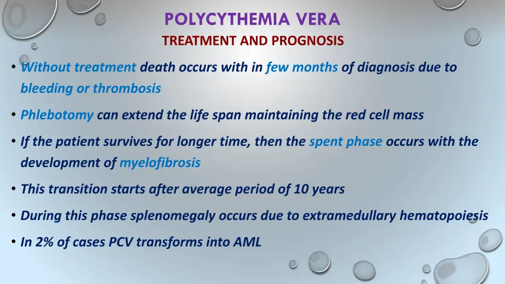 polycythemia vera treatment and prognosis