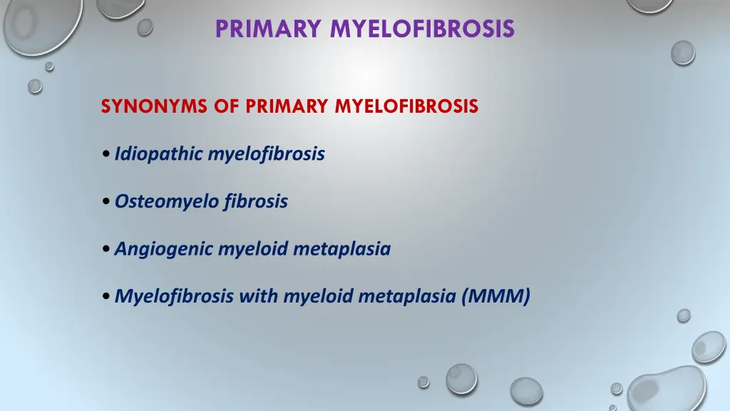 primary myelofibrosis