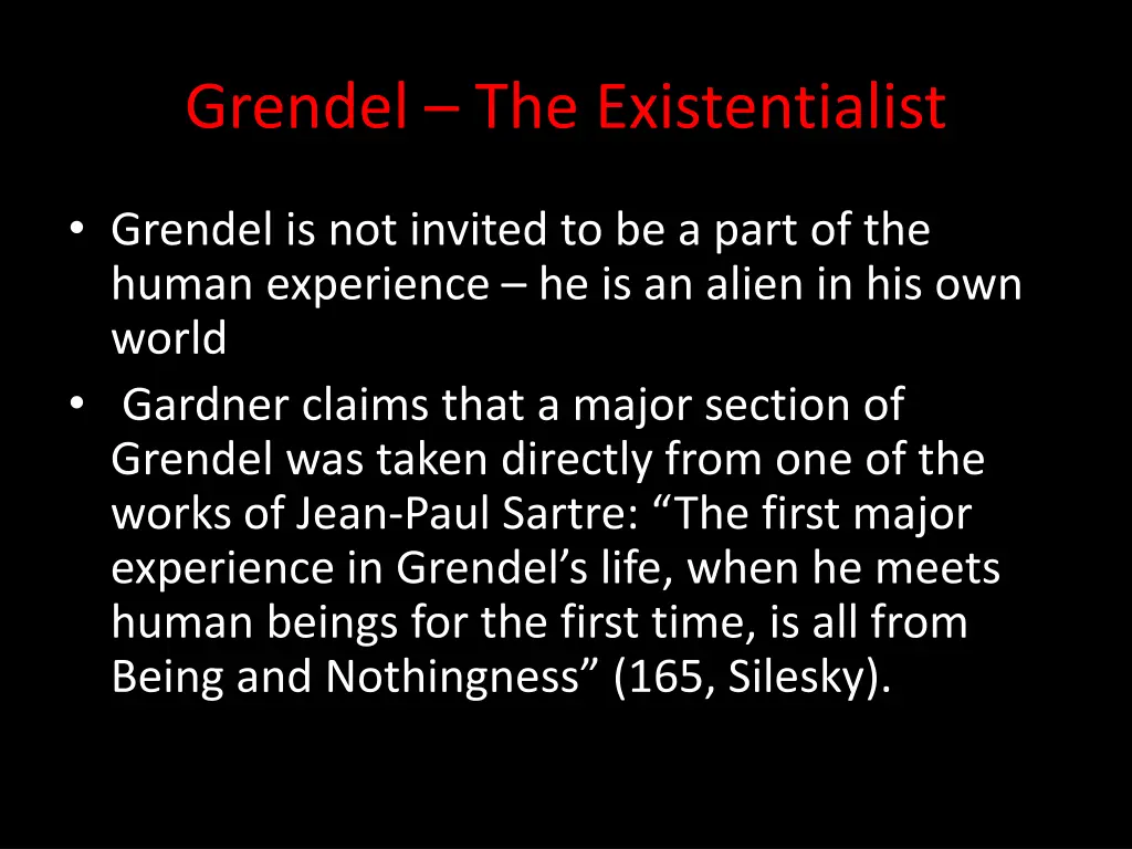 grendel the existentialist