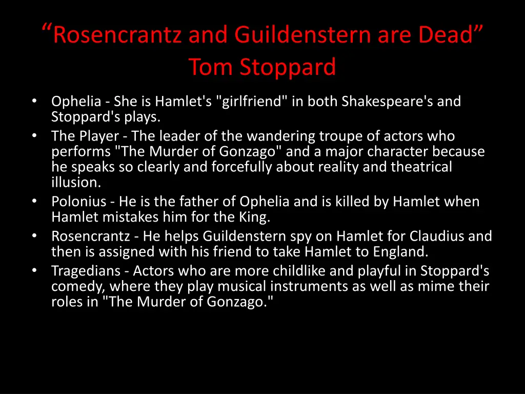 rosencrantz and guildenstern are dead tom stoppard 2