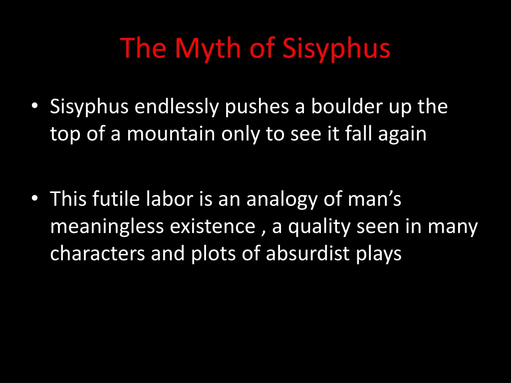 the myth of sisyphus