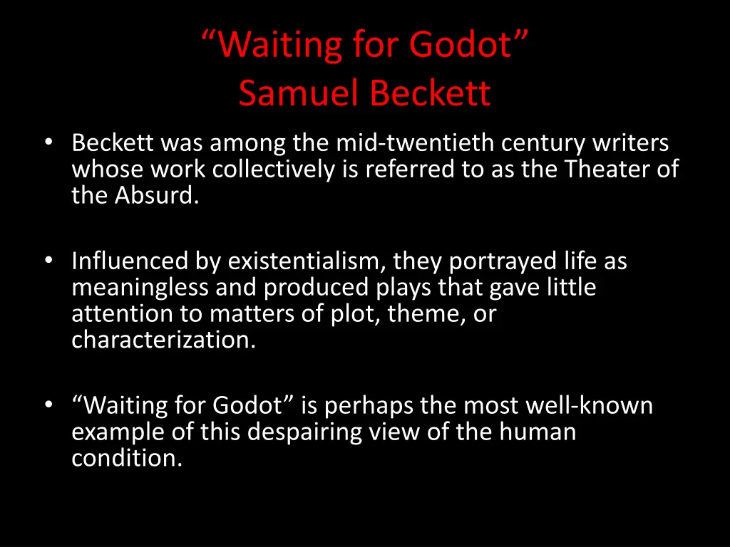 waiting for godot samuel beckett beckett