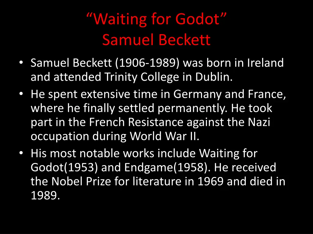 waiting for godot samuel beckett samuel beckett