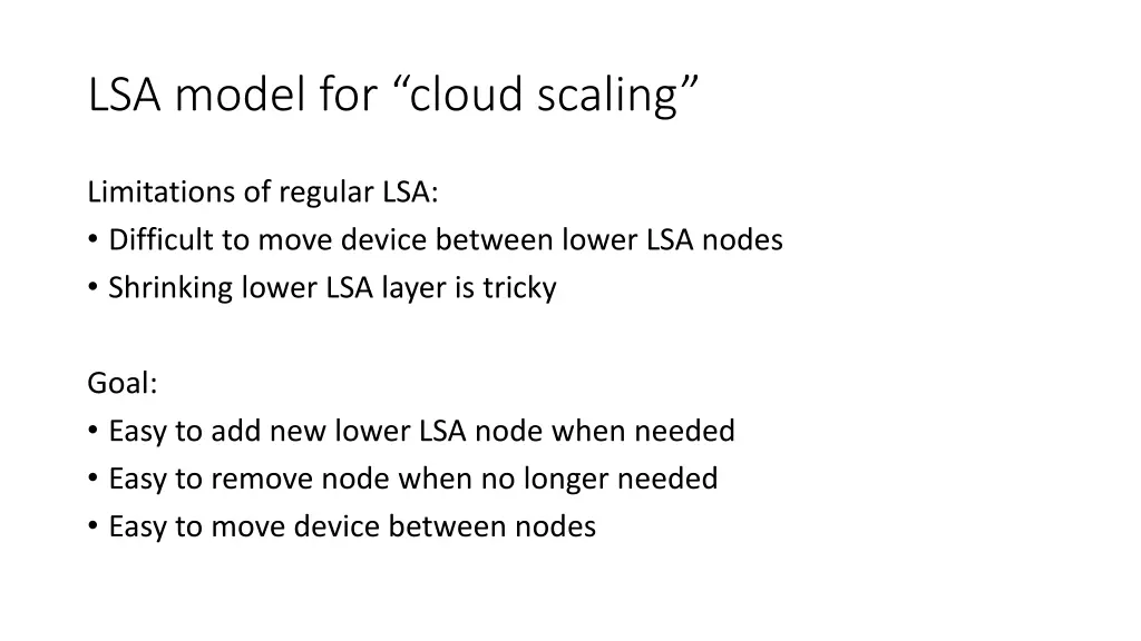 lsa model for cloud scaling