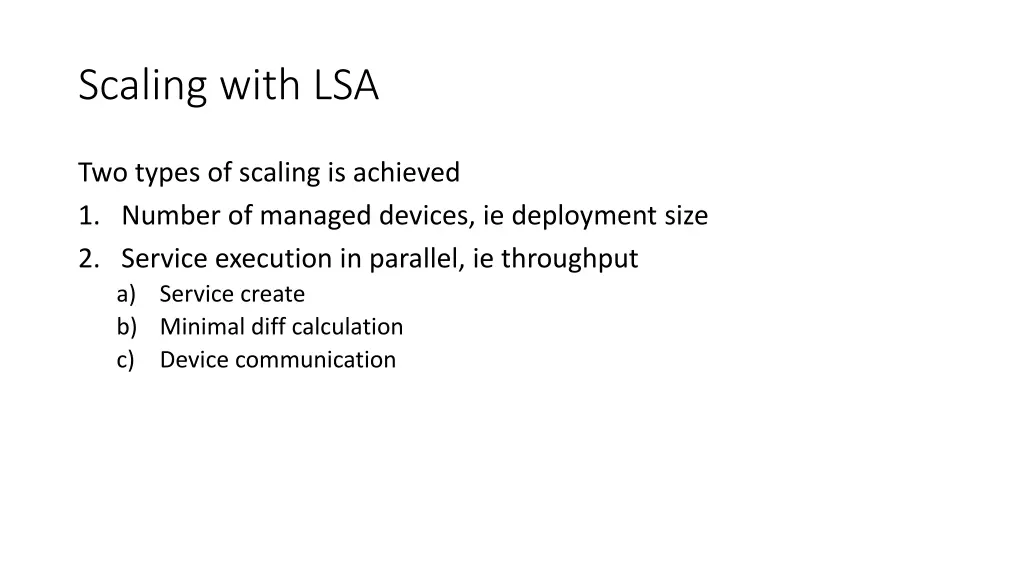 scaling with lsa