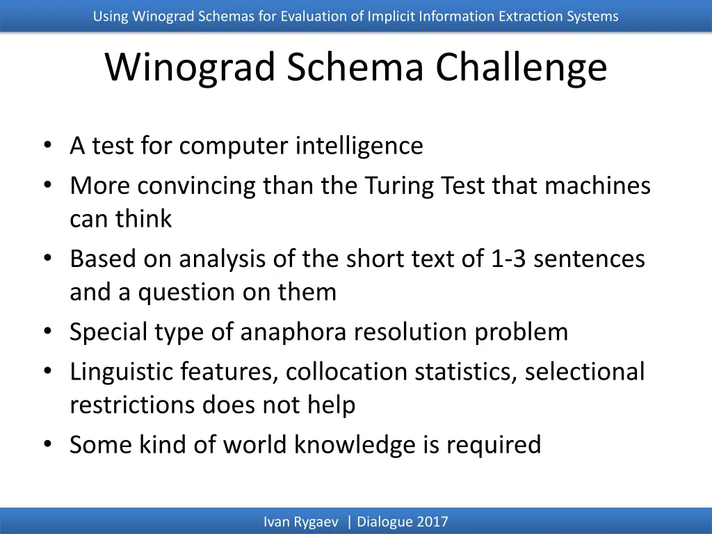 using winograd schemas for evaluation of implicit 1