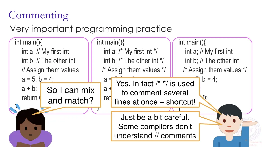 commenting very important programming practice