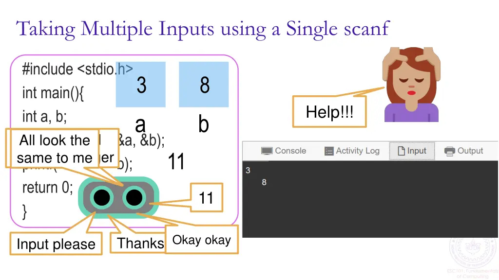 taking multiple inputs using a single scanf