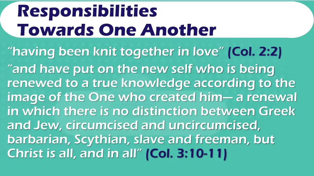 responsibilities towards one another 1