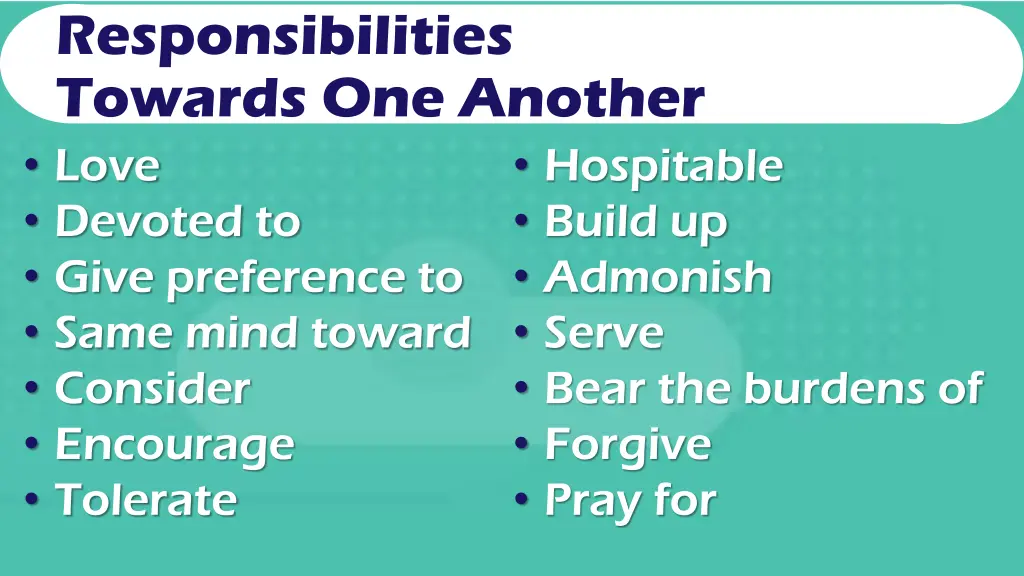 responsibilities towards one another