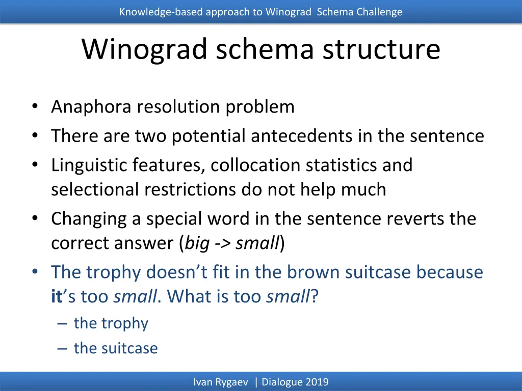 knowledge based approach to winograd schema 6