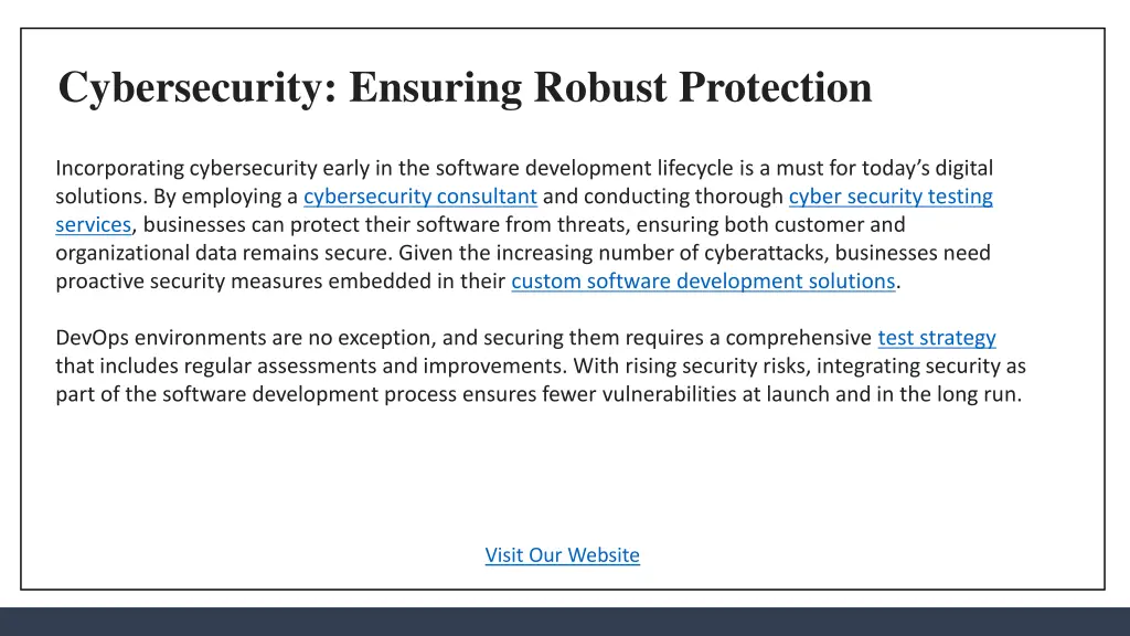 cybersecurity ensuring robust protection