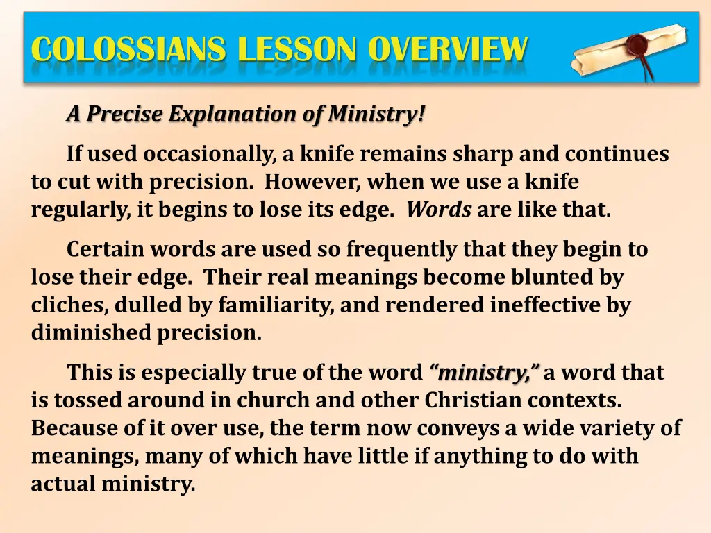 colossians lesson overview