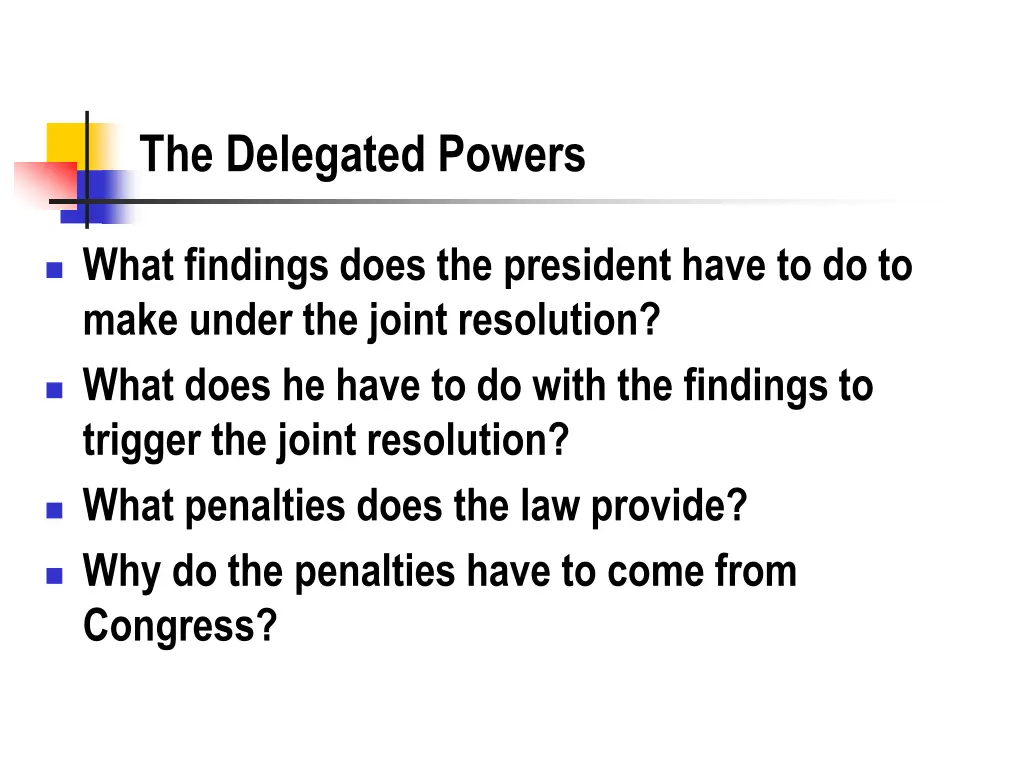 the delegated powers