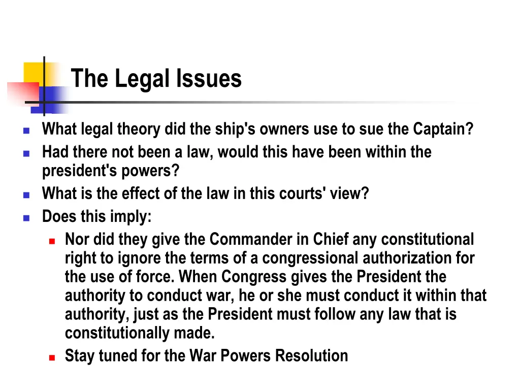 the legal issues