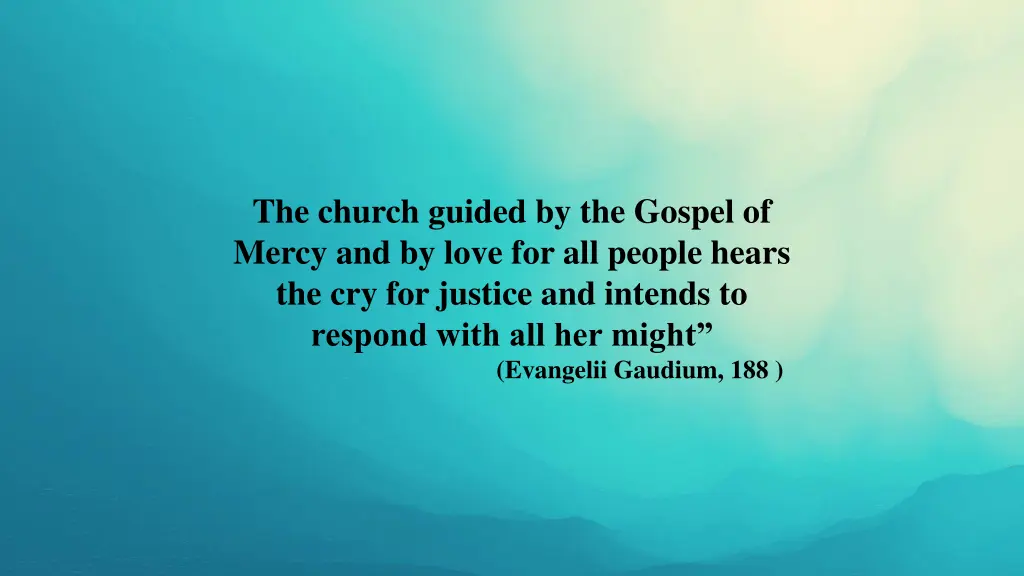 the church guided by the gospel of mercy