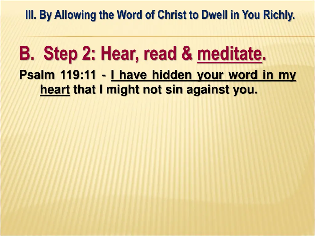 iii by allowing the word of christ to dwell 1