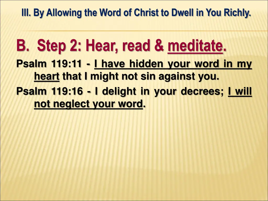 iii by allowing the word of christ to dwell 2