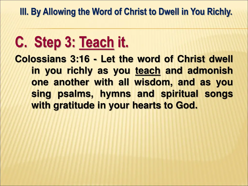 iii by allowing the word of christ to dwell 4