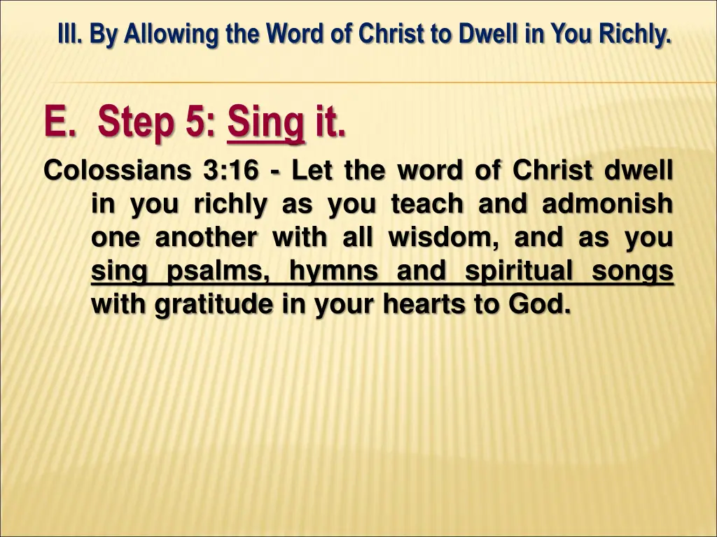 iii by allowing the word of christ to dwell 6