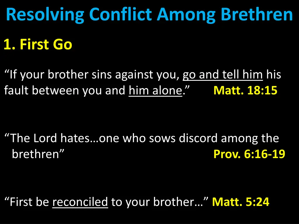 resolving conflict among brethren 3