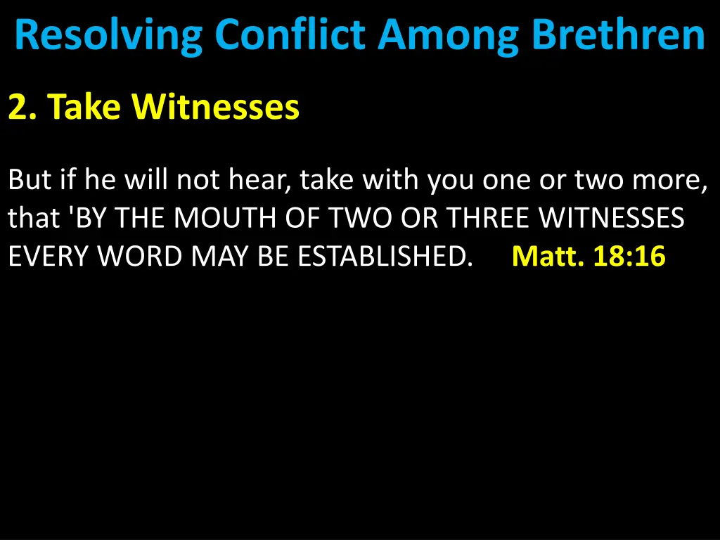 resolving conflict among brethren 5