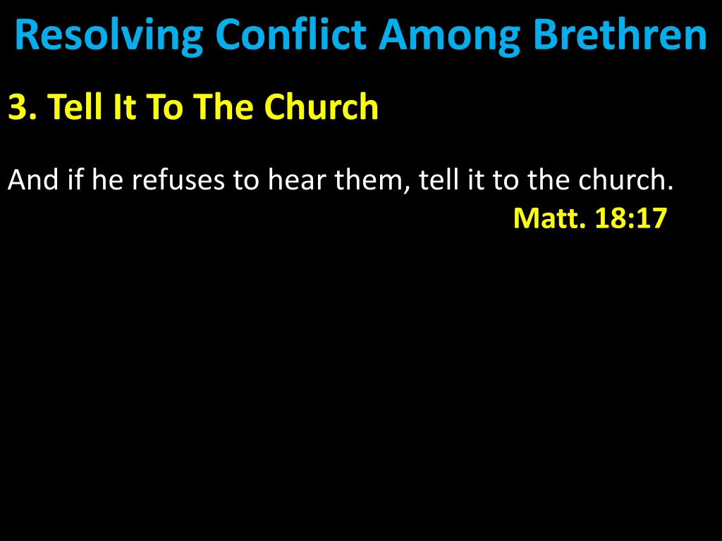 resolving conflict among brethren 6