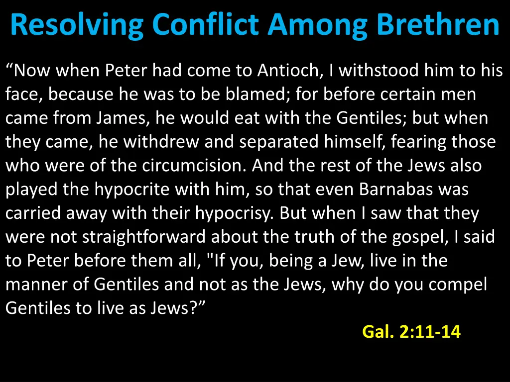 resolving conflict among brethren 9