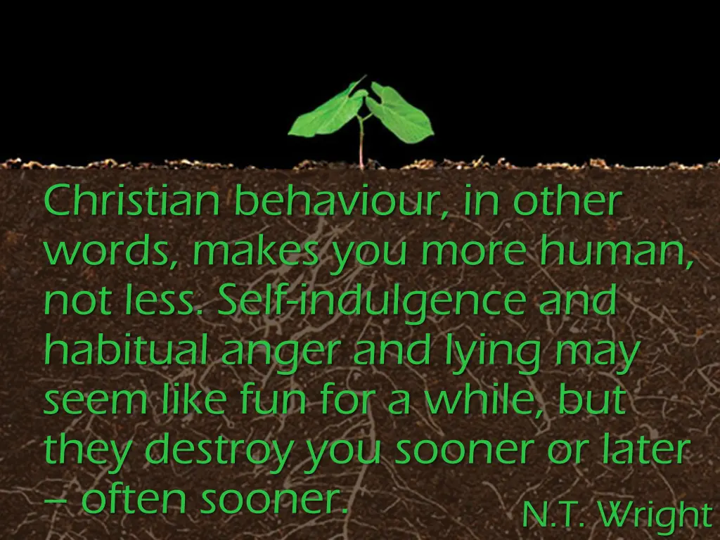 christian behaviour in other words makes you more