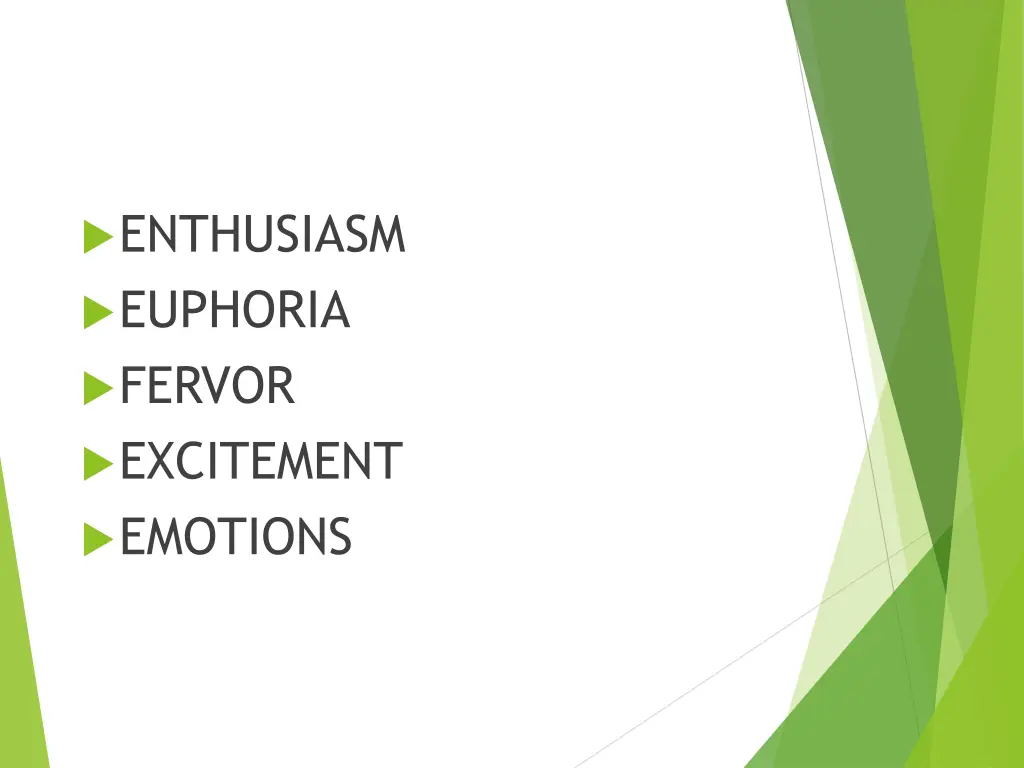 enthusiasm euphoria fervor excitement emotions