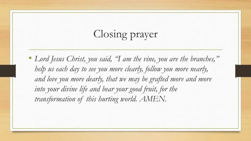 closing prayer