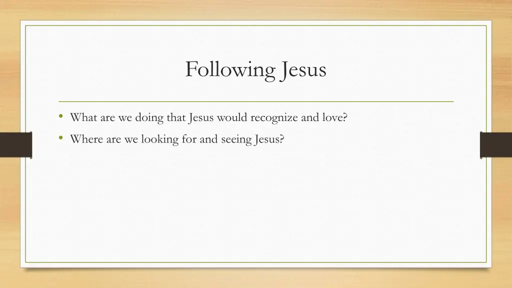 following jesus