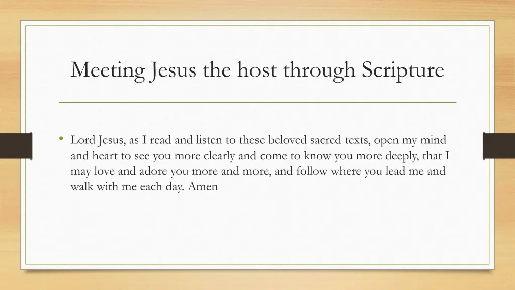 meeting jesus the host through scripture