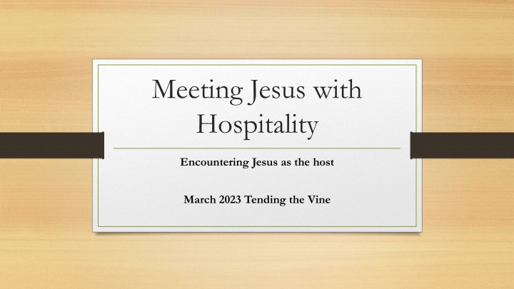 meeting jesus with hospitality